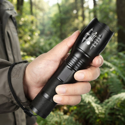 LED torch for hiking - Rechargeable aluminium light with IP65 protection
