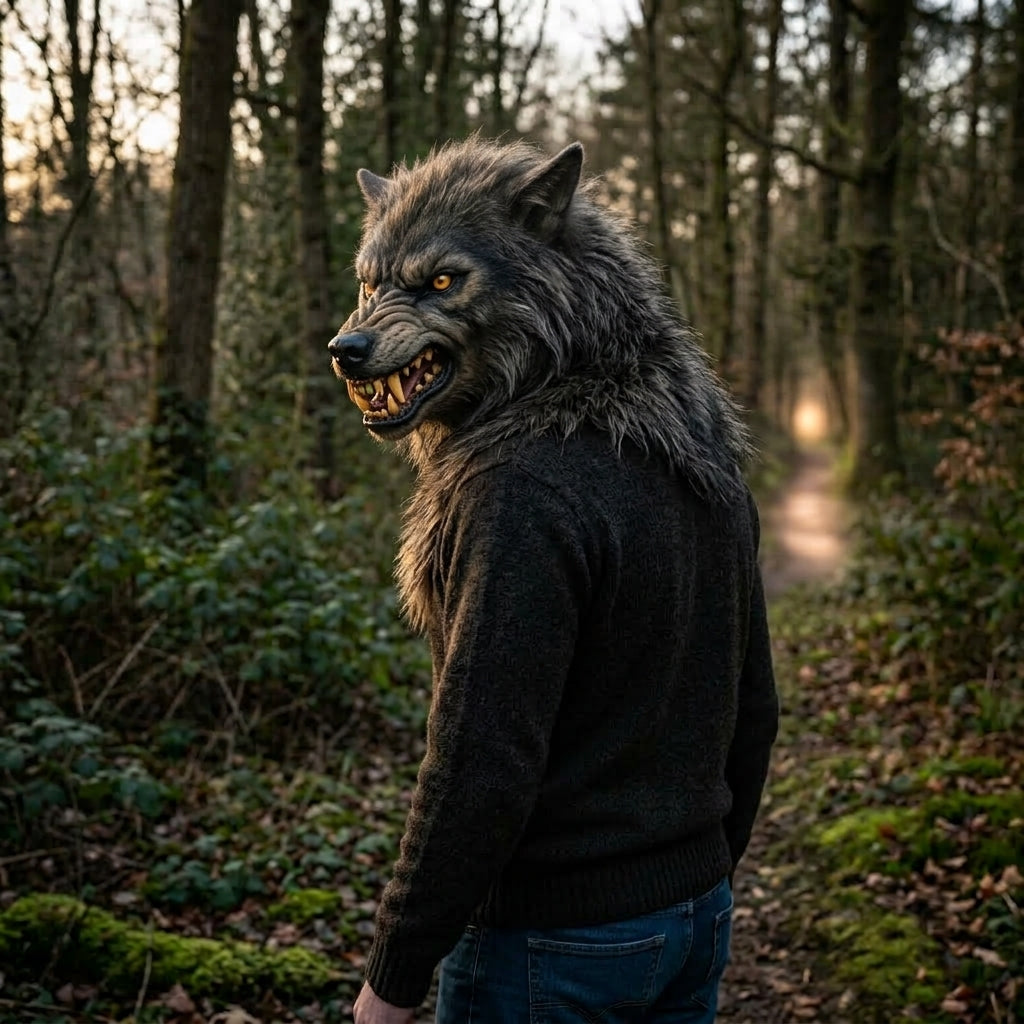 Realistic latex wolf head mask for Halloween and cosplay