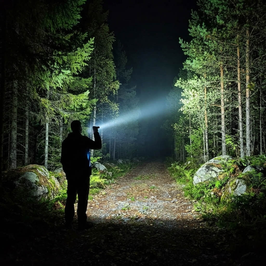 LED torch for hiking - Rechargeable aluminium light with IP65 protection