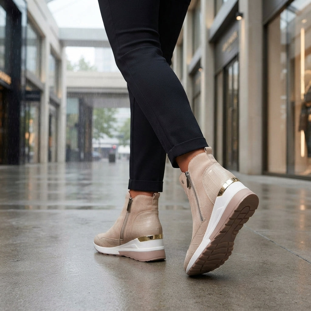 Women's waterproof ankle boots - Dual zips, cushioned and non-slip