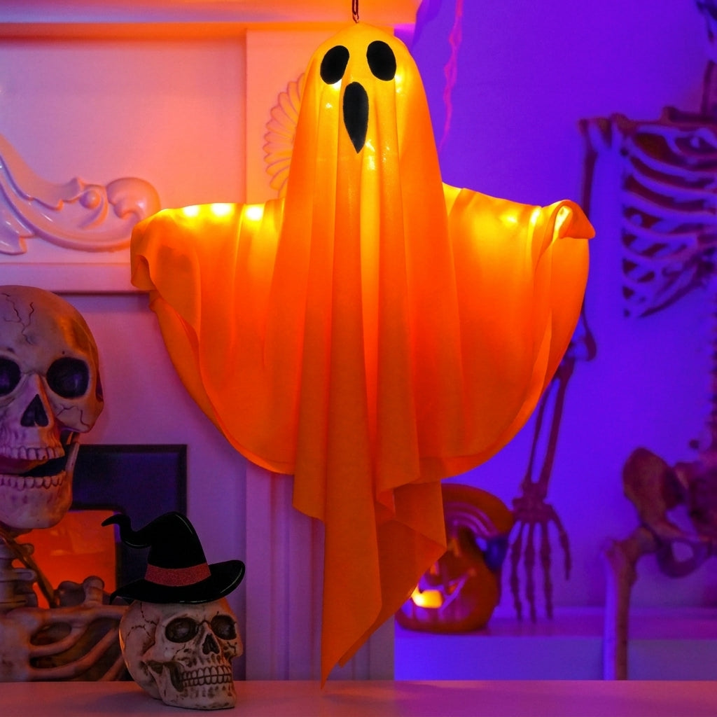 Glowing Halloween ghost decoration with LED lights