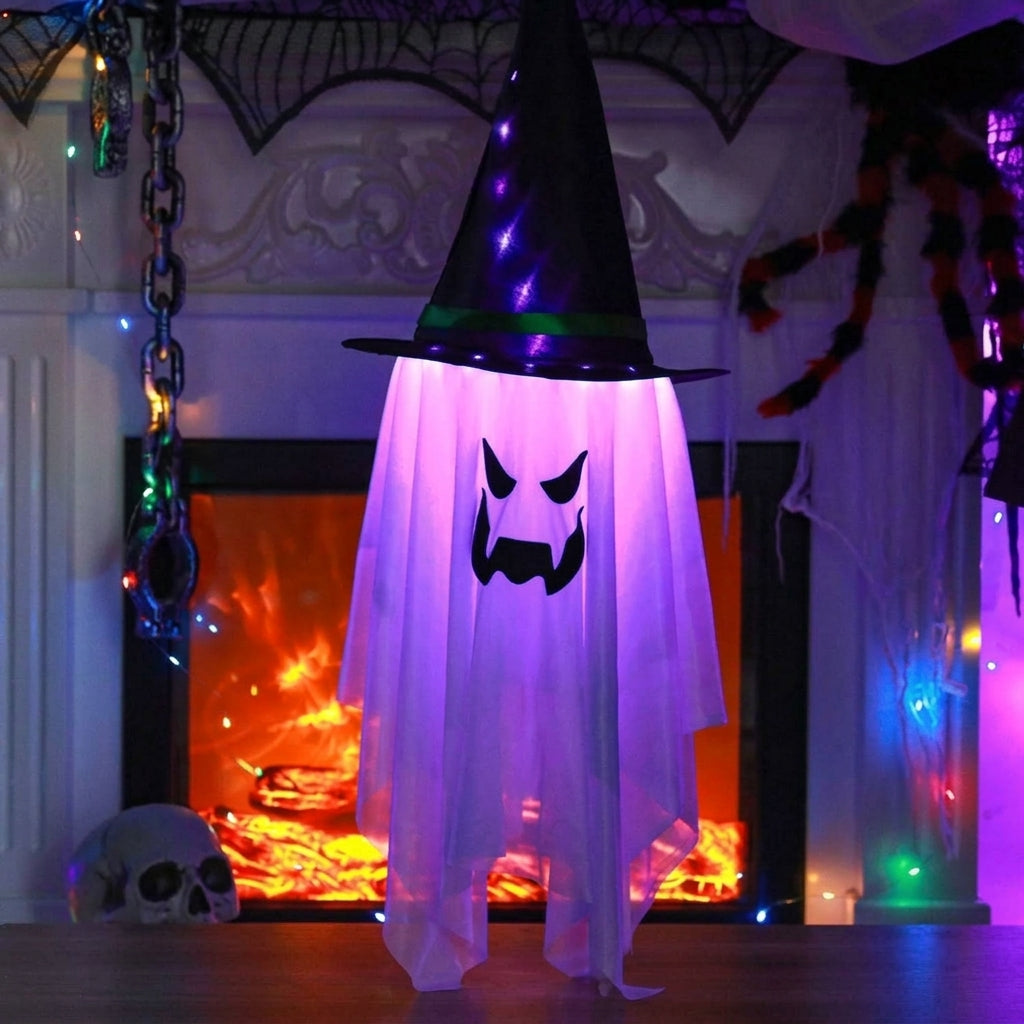 Glowing Halloween ghost decoration with LED lights