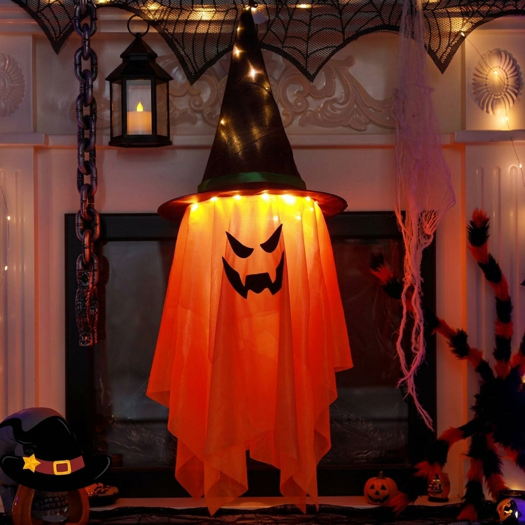 Glowing Halloween ghost decoration with LED lights
