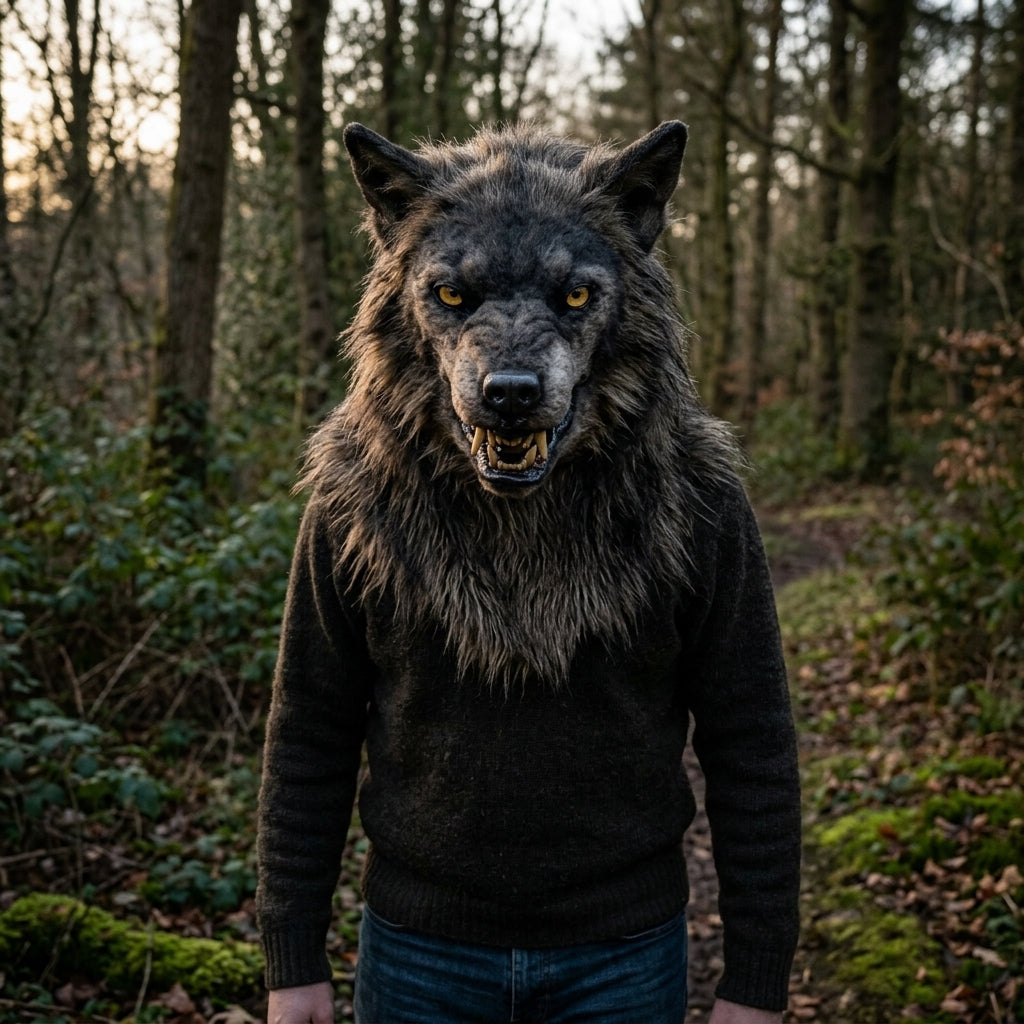 Realistic latex wolf head mask for Halloween and cosplay