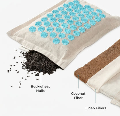 Acupressure relaxation mat with supportive pillow for everyday use