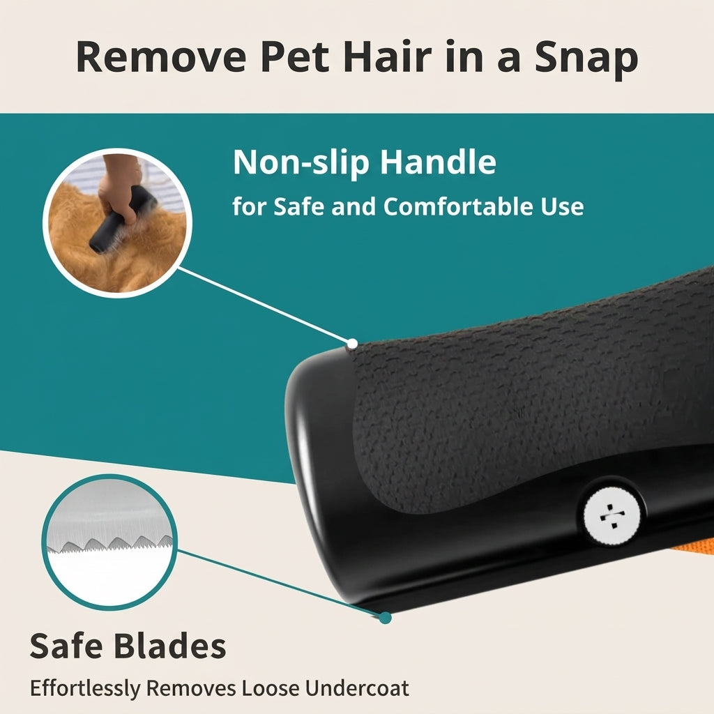 Grooming brush for dogs that removes dead hair and undercoat