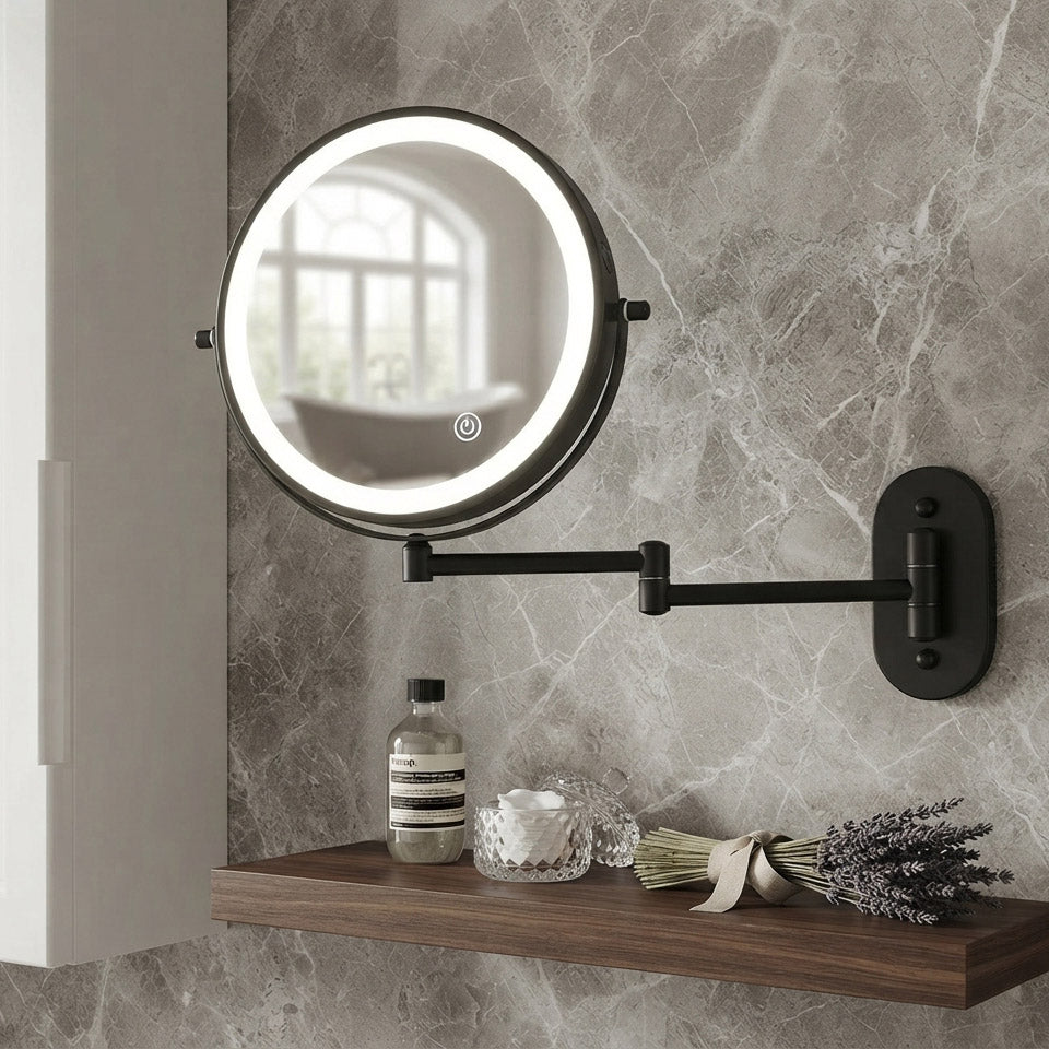 Rechargeable LED magnifying mirror | 3-colour touch lighting