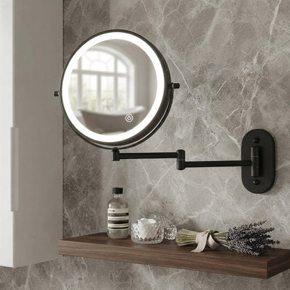 Rechargeable LED magnifying mirror | 3-colour touch lighting