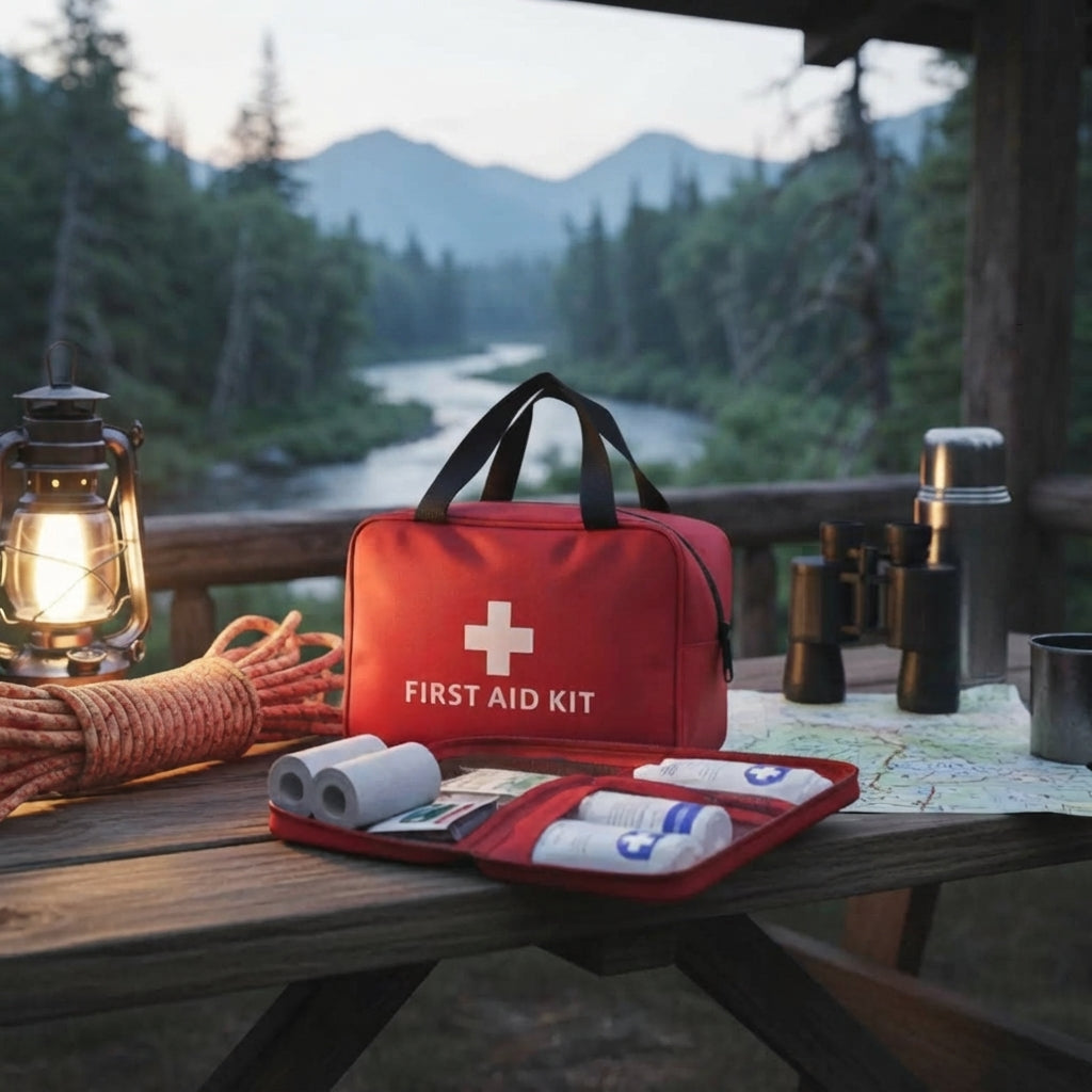 184-piece camping first aid kit - Waterproof travel emergency bag
