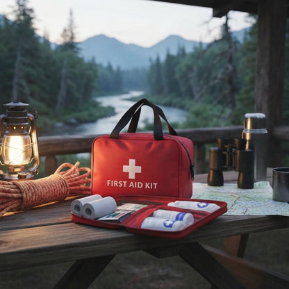 184-piece camping first aid kit - Waterproof travel emergency bag