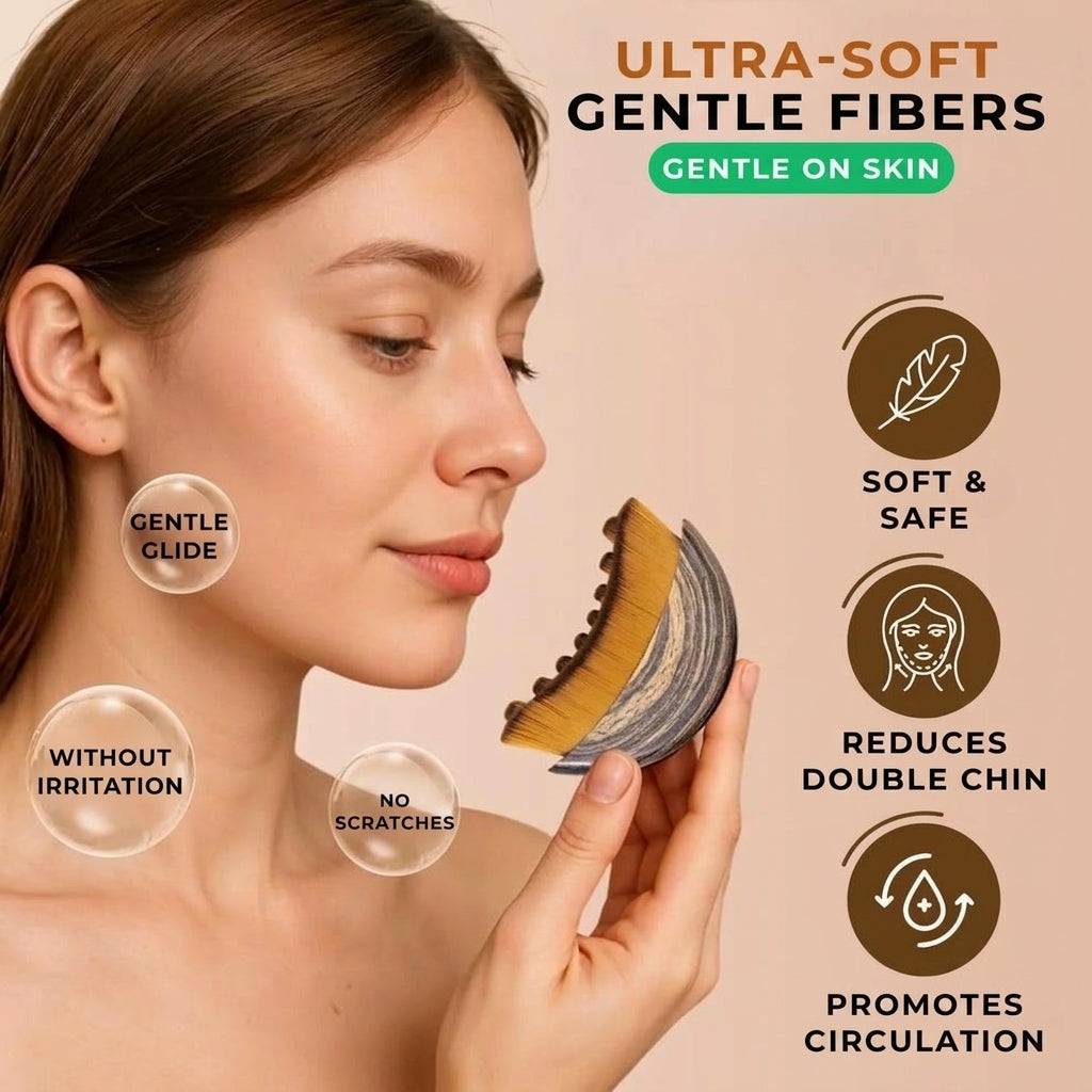 Gentle lymphatic massage brush for face and neck