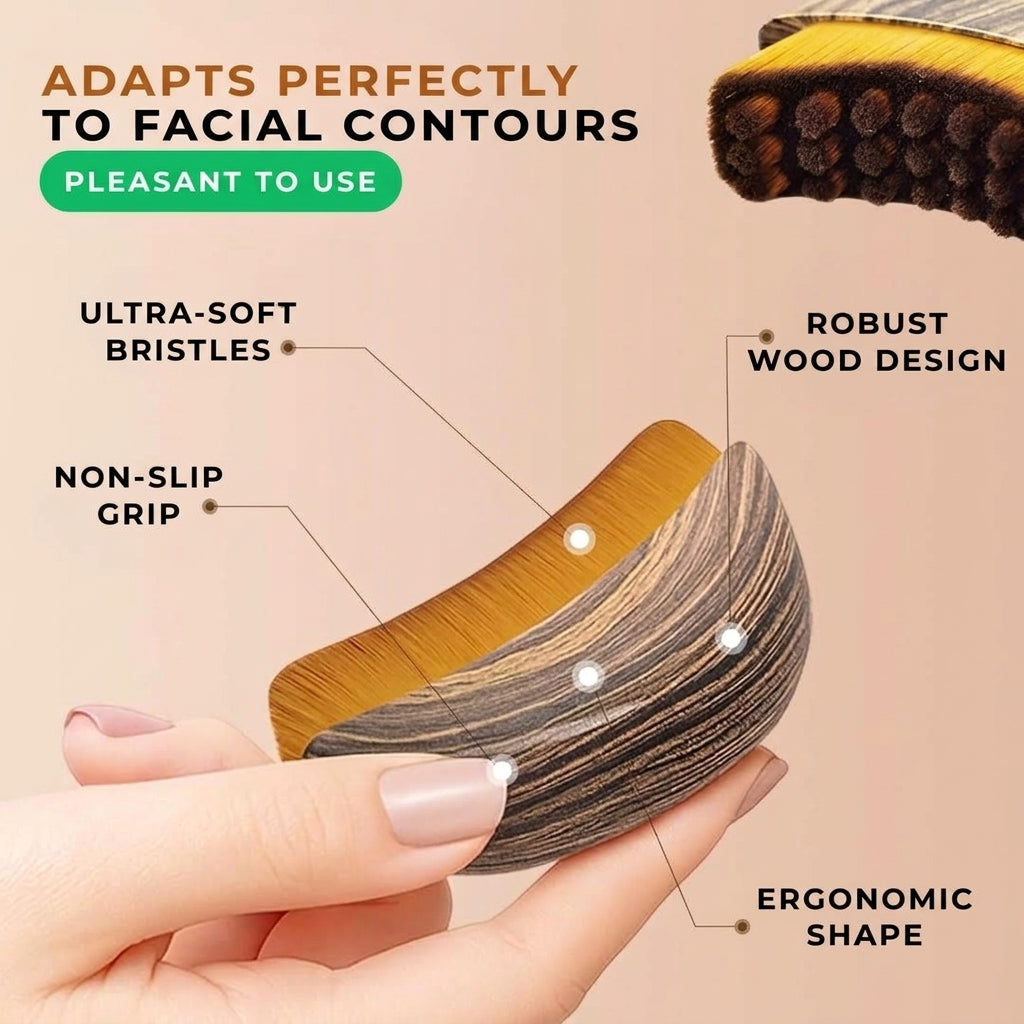 Gentle lymphatic massage brush for face and neck