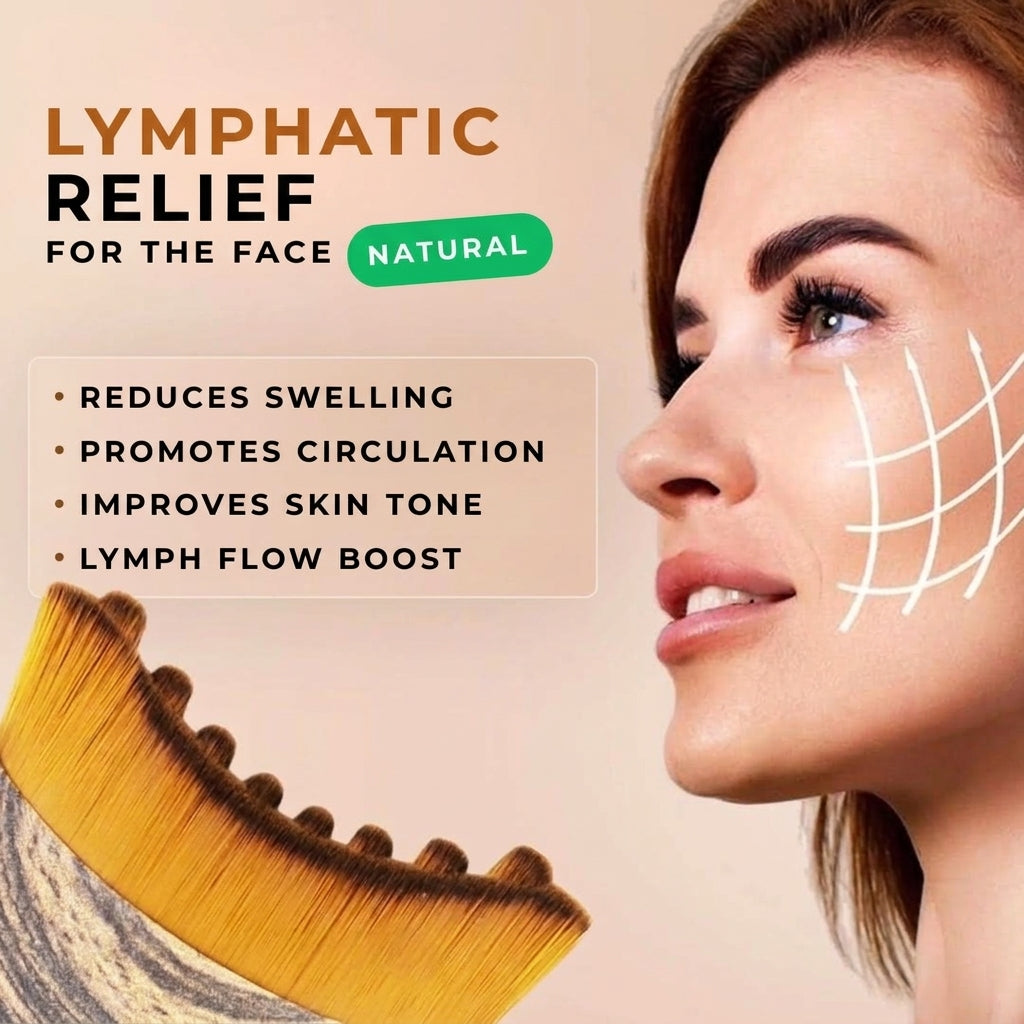 Gentle lymphatic massage brush for face and neck