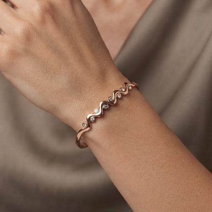 Women’s pure red copper bracelet - Simple purple copper design