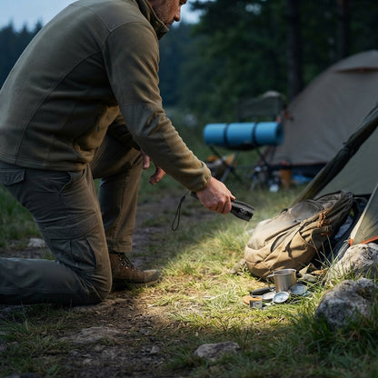 LED torch for hiking - Rechargeable aluminium light with IP65 protection
