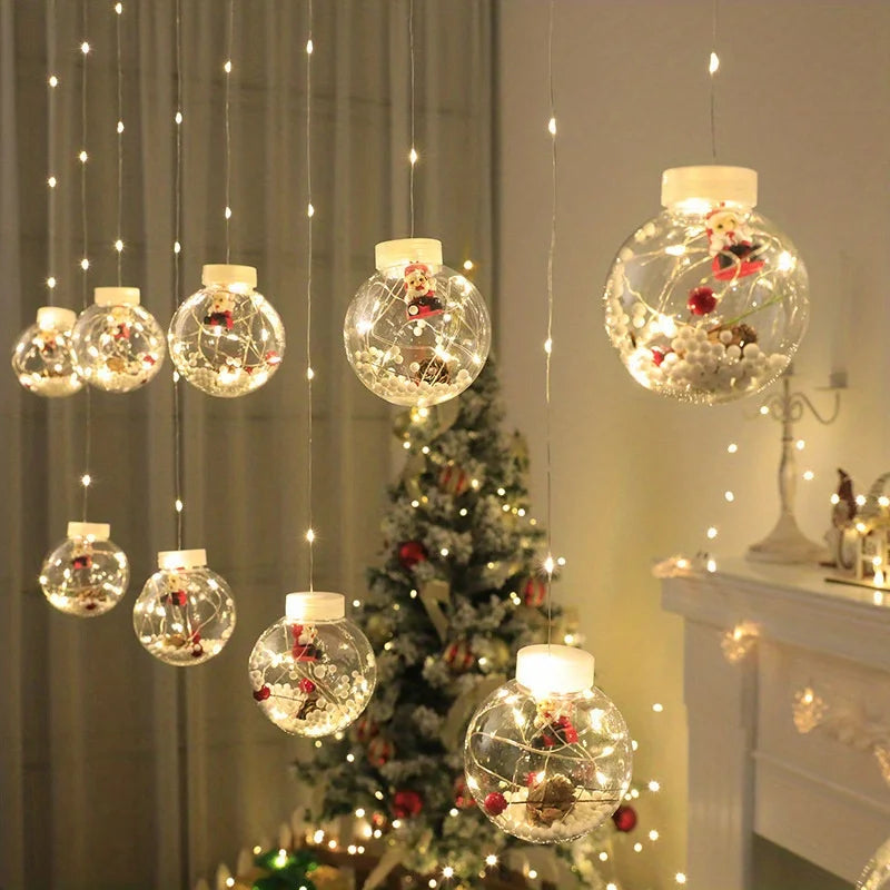 Christmas LED Curtain Lights for Windows, USB Powered With 8 Modes
