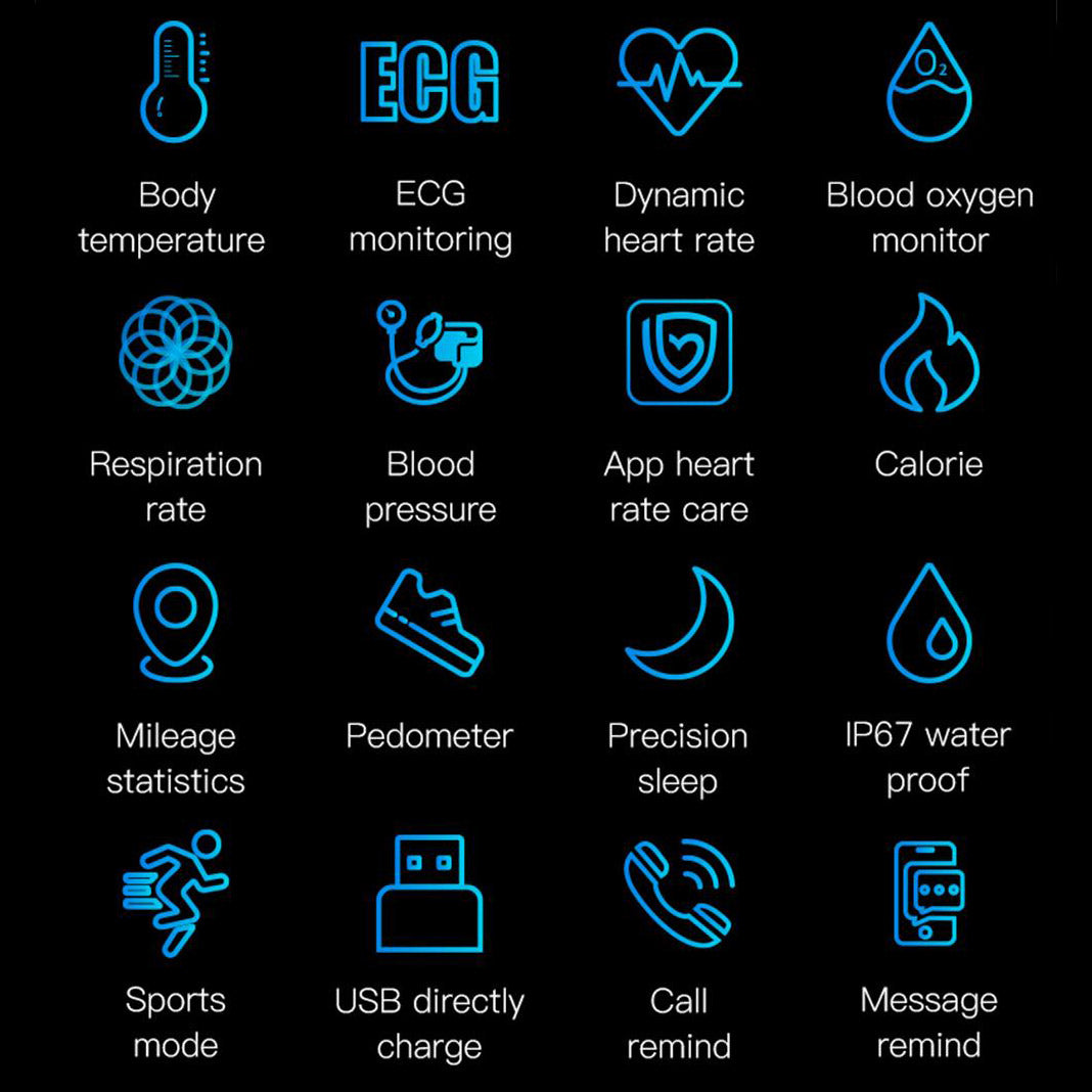 Smart health bracelet with ECG, heart rate, SpO2 and sleep tracking