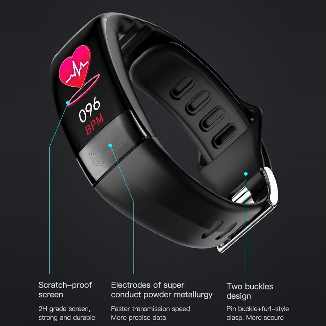 Smart health bracelet with ECG, heart rate, SpO2 and sleep tracking