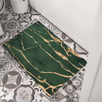 Diatomite bath mat with quick-dry surface and non-slip rubber base