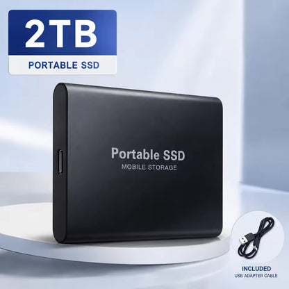 2TB external SSD with USB-C and up to 1050 MB/s transfer speeds
