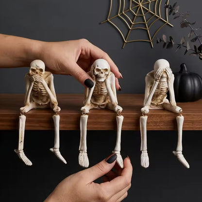 Halloween skull resin ornament for seasonal décor