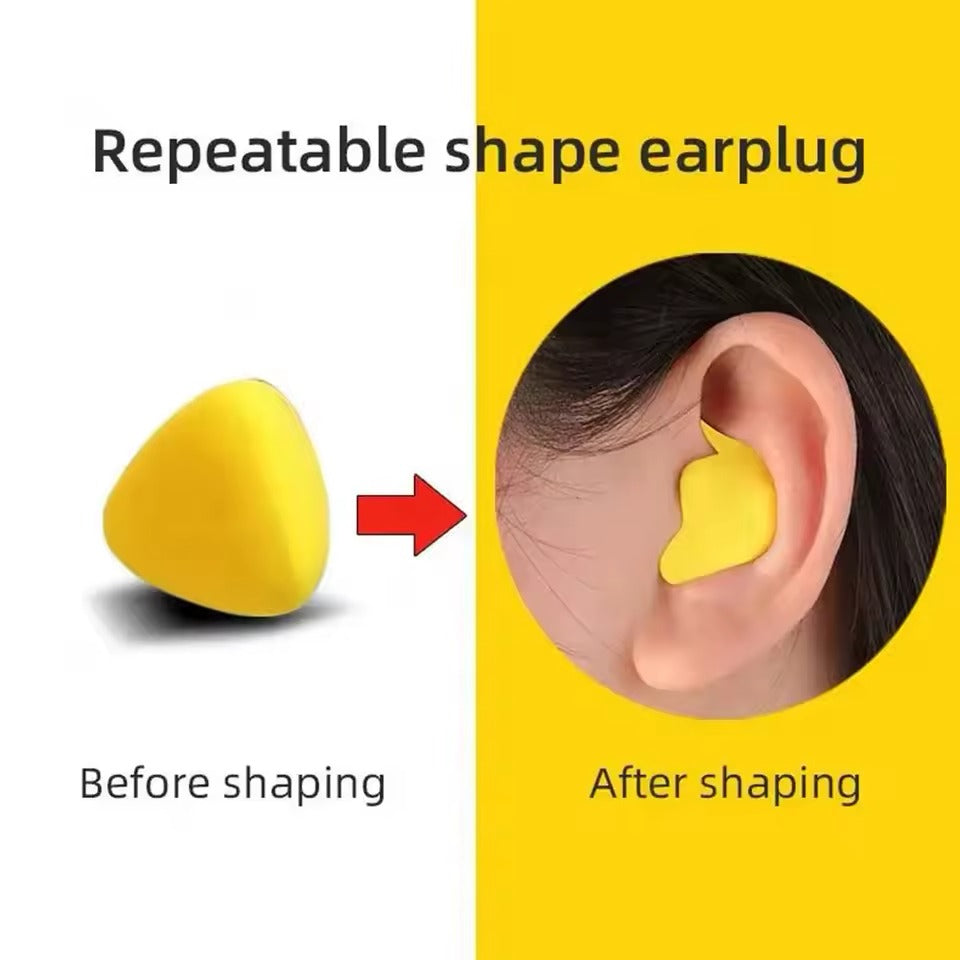 Reusable silicone earplugs for swimming, sleep and noise reduction