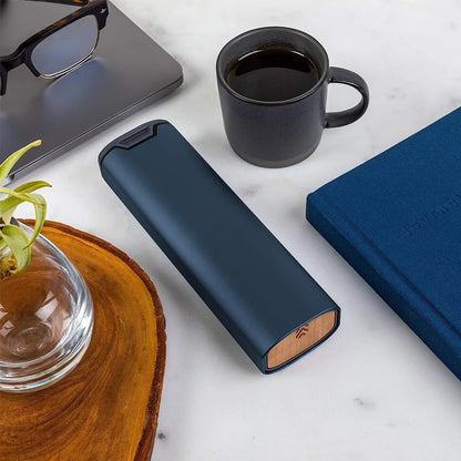 7-day pill organiser - Aluminium and wood, compact portable design