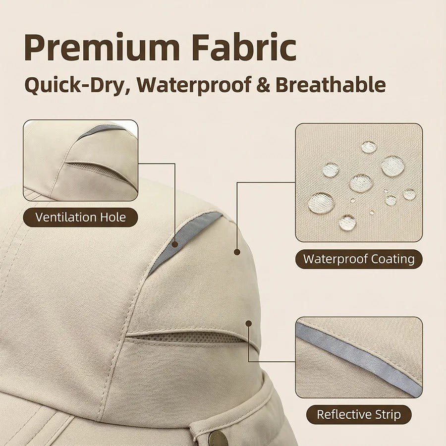UV protection cap - UPF 50+ sun hat with removable neck cover