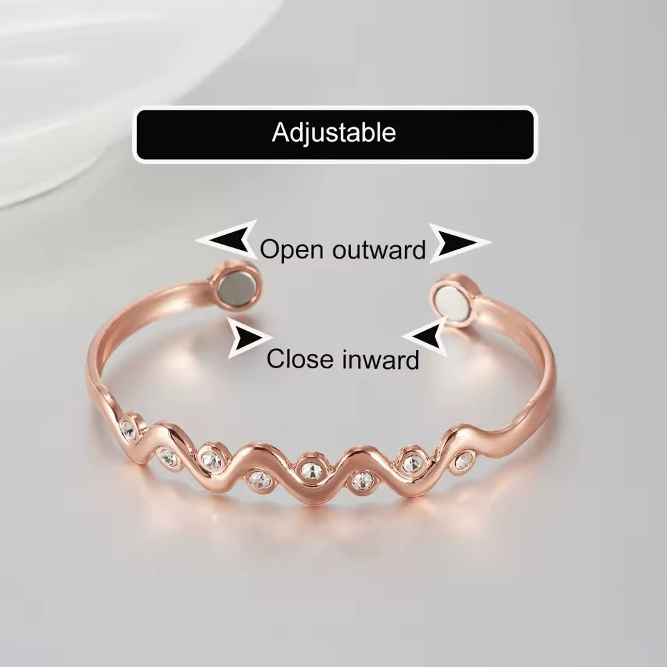 Women’s pure red copper bracelet - Simple purple copper design