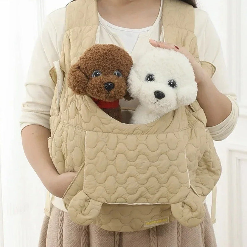 Extra spacious pet carrier backpack with breathable panels for travel