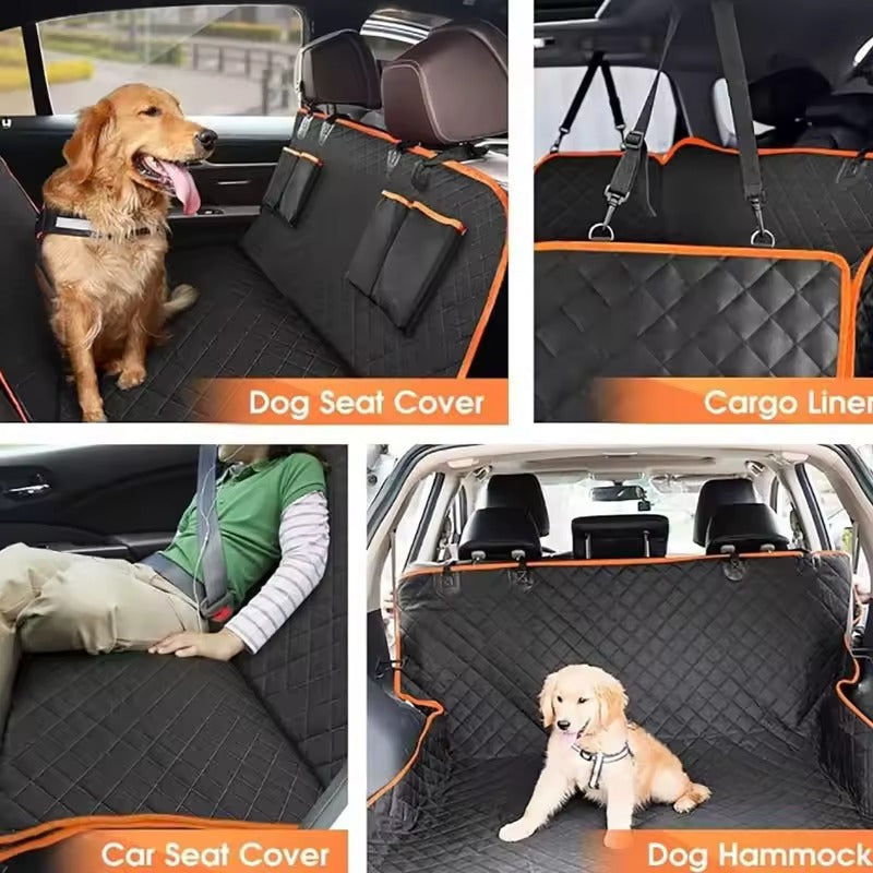 Waterproof dog car seat protector with padded comfort
