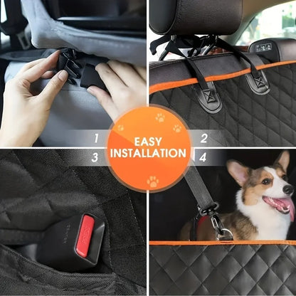 Waterproof dog car seat protector with padded comfort