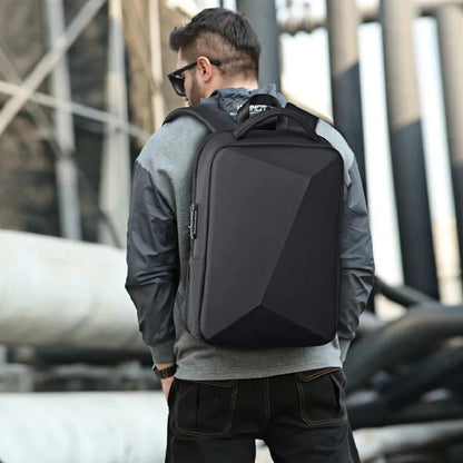Smart expandable hard shell backpack with USB port for travel and work