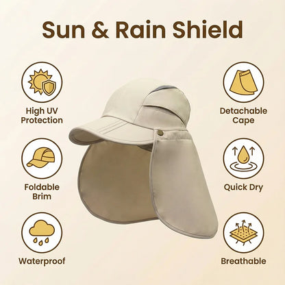 UV protection cap - UPF 50+ sun hat with removable neck cover