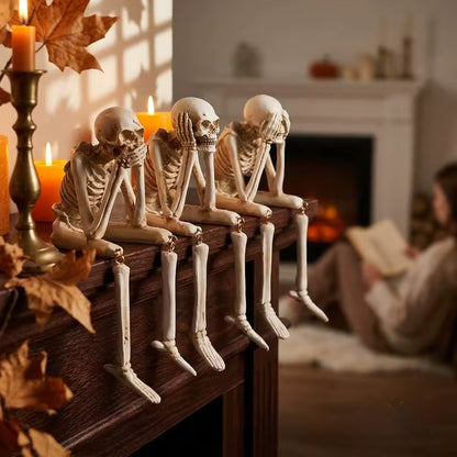 Halloween skull resin ornament for seasonal décor