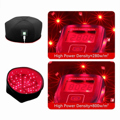Infrared phototherapy cap with red light for scalp and hair care