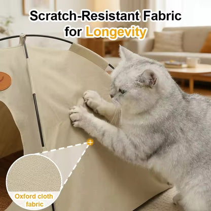Cooling tent for cats with breathable fabric and portable design