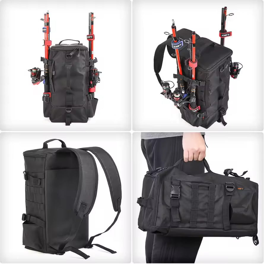 Multifunction fishing backpack with rod holders – Organised gear storage