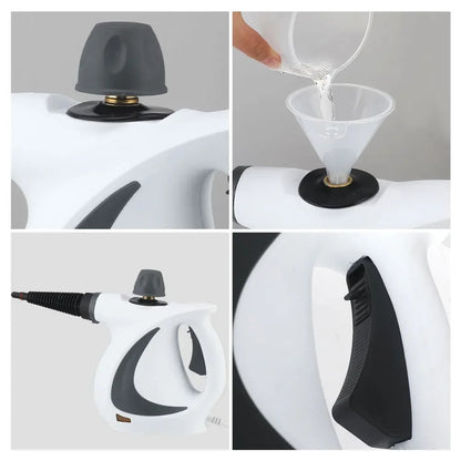High pressure steam cleaner with versatile cleaning accessories