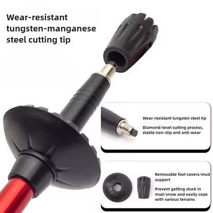 Folding trekking pole - Adjustable hiking support for outdoor trails