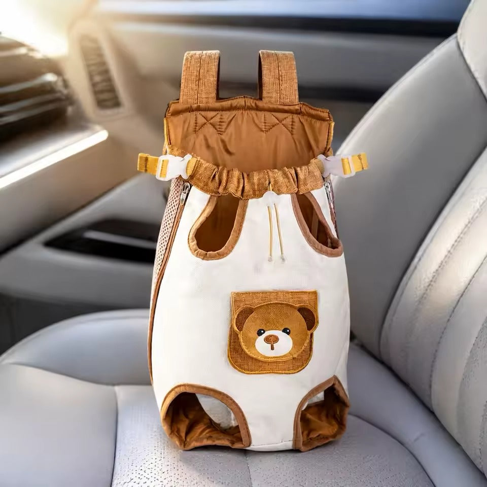 Small dog carrier bag | Hands-free backpack with chest strap