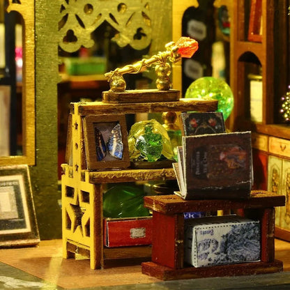 3D wooden book house puzzle with warm LED lighting