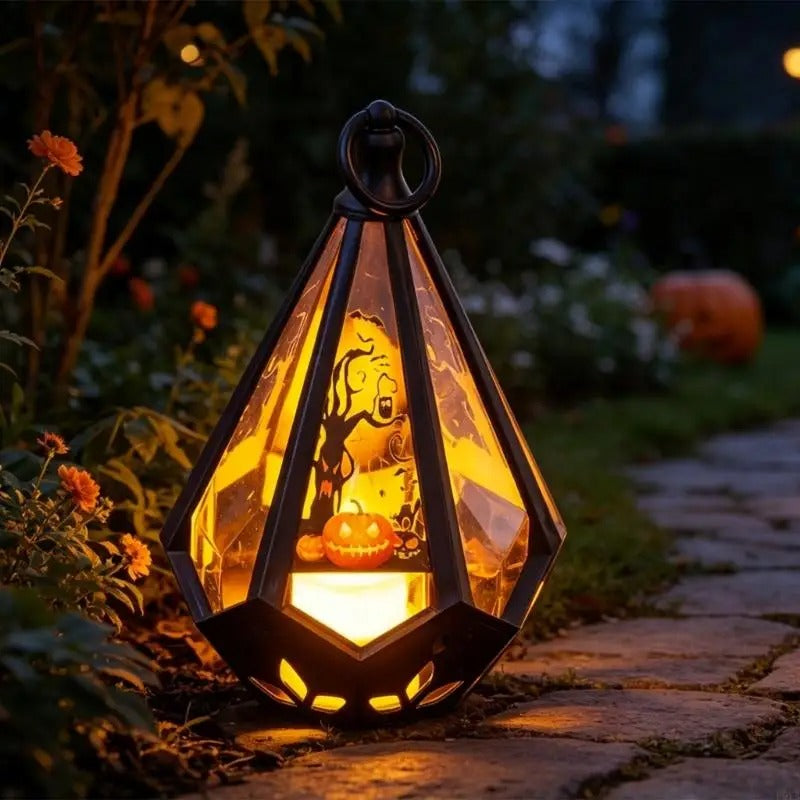 Halloween pumpkin lantern with soft night light