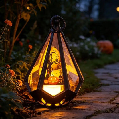 Halloween pumpkin lantern with soft night light
