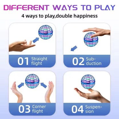 Flying boomerang hover ball - Motion control LED toy for indoor and outdoor fun
