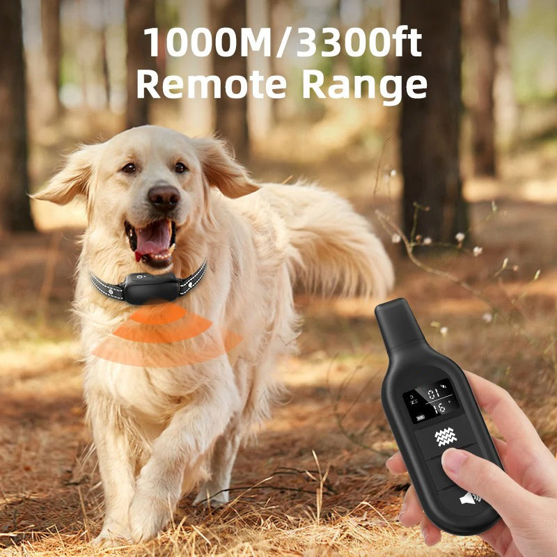 Waterproof rechargeable dog training collar | 1000m range
