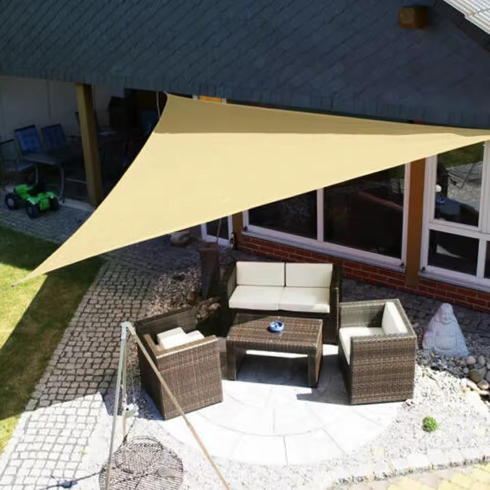 Outdoor shade sail for UV protection in gardens, patios and balconies