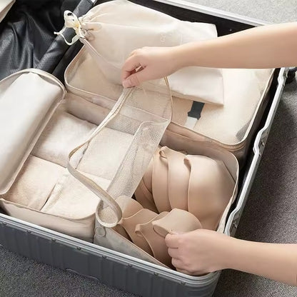 10-piece travel organiser set with Oxford fabric and mesh panels