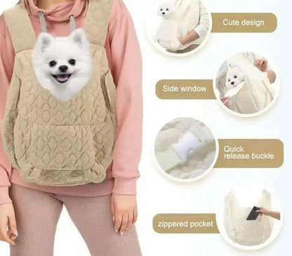 Extra spacious pet carrier backpack with breathable panels for travel