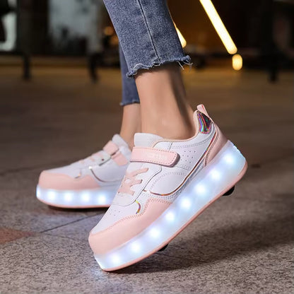 Trendy roller shoes for children with lights